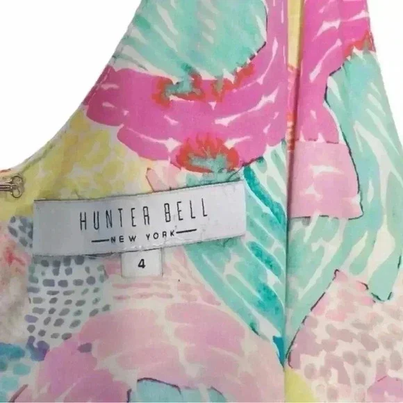 HUNTER BELL Pastel Floral Tie-Shoulder Scoop-Neck Midi Dress - Picture 5 of 8